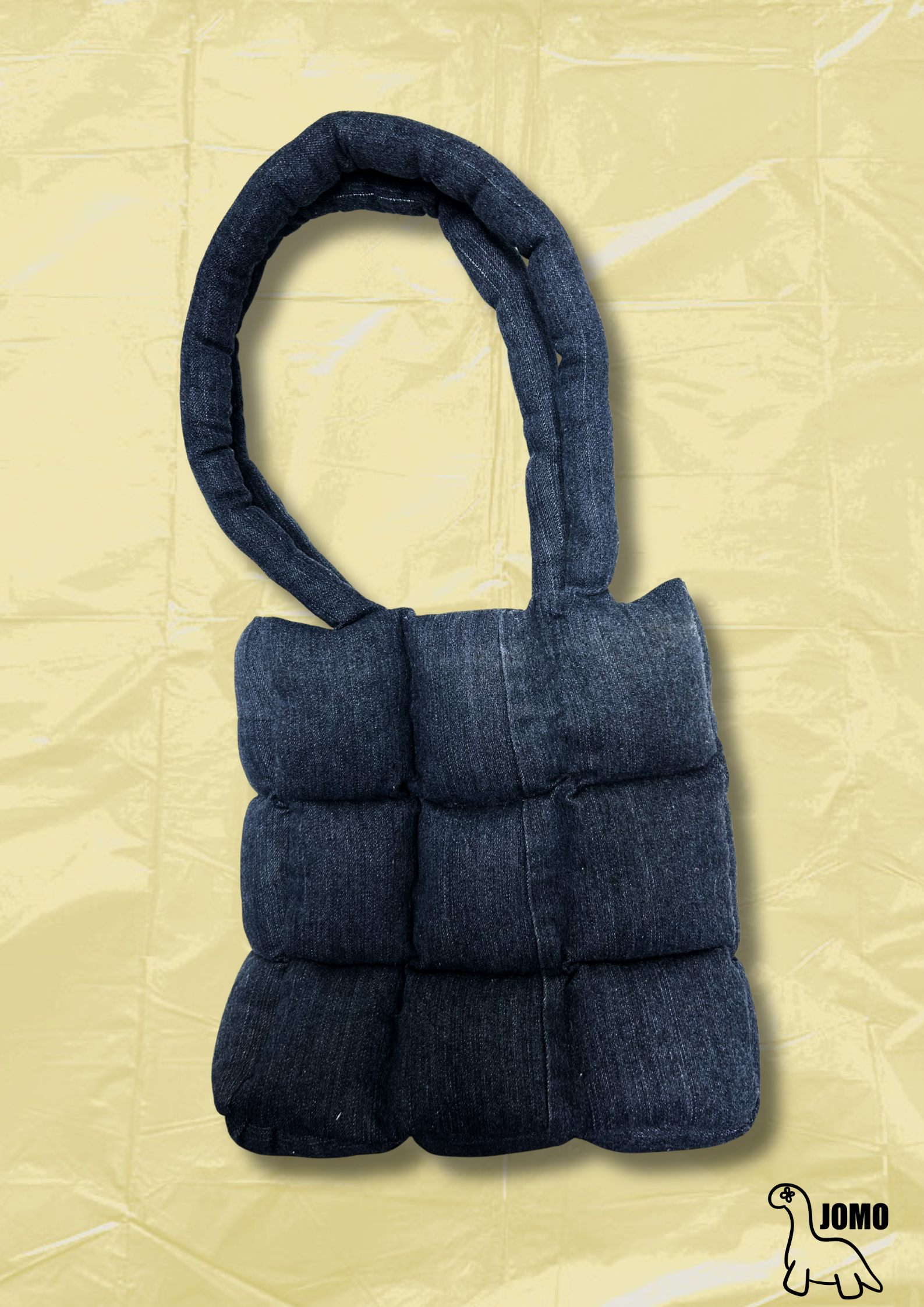 'THE REMIX PUFFER BAG' Indigo | Cream Interior