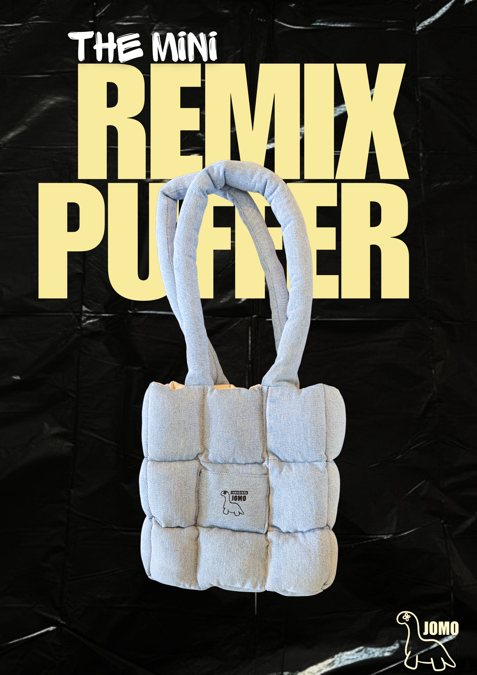 The Mini Remix Puffer Bag Pale Denim | Cream Interior