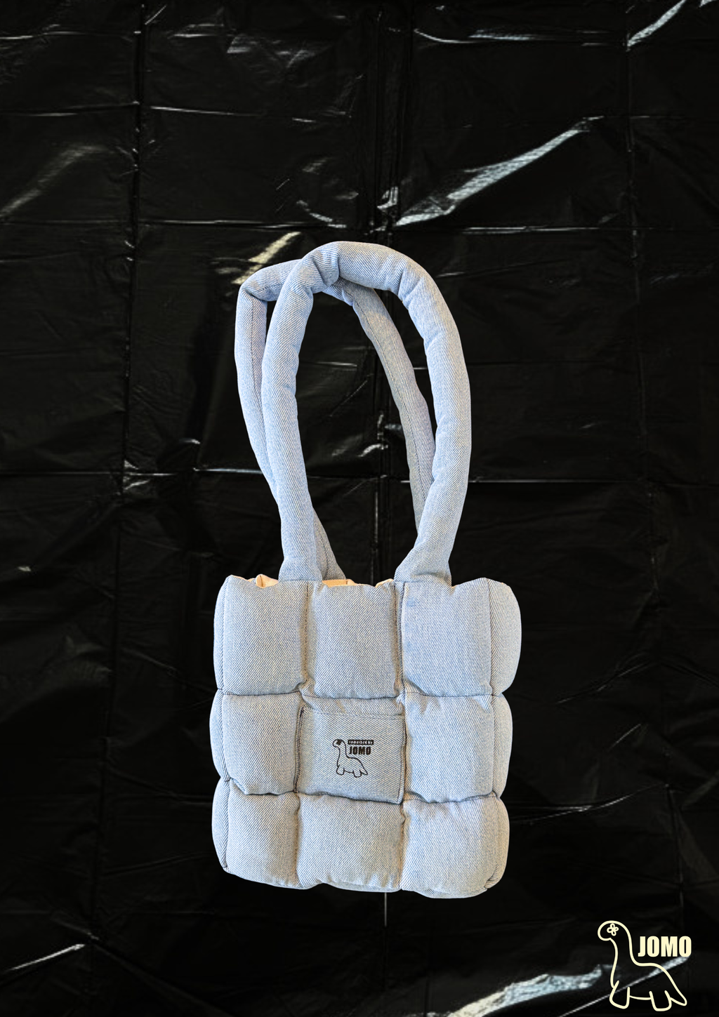 The Mini Remix Puffer Bag Pale Denim | Cream Interior
