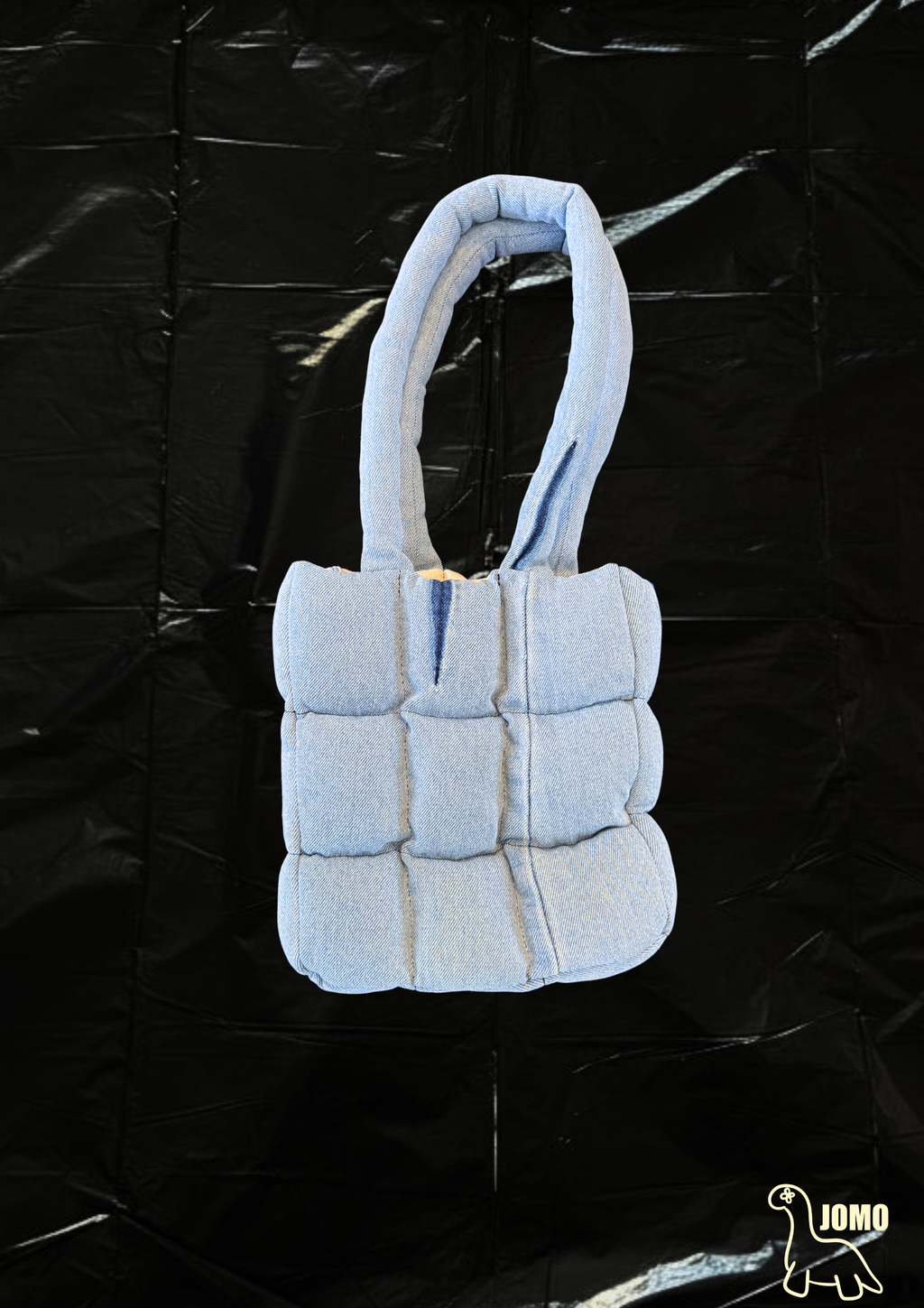 The Mini Remix Puffer Bag Pale Denim | Cream Interior