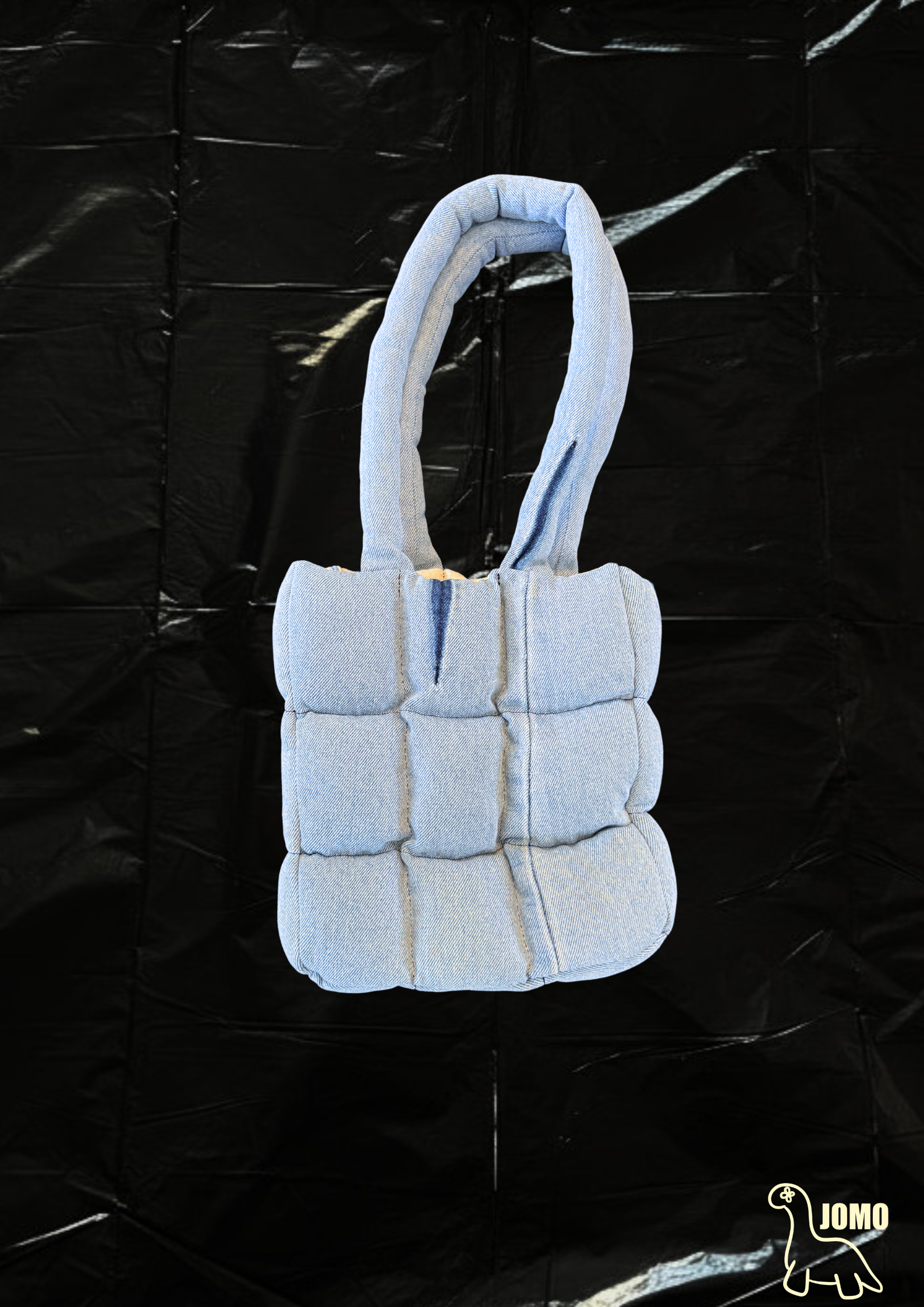The Mini Remix Puffer Bag Pale Denim | Cream Interior