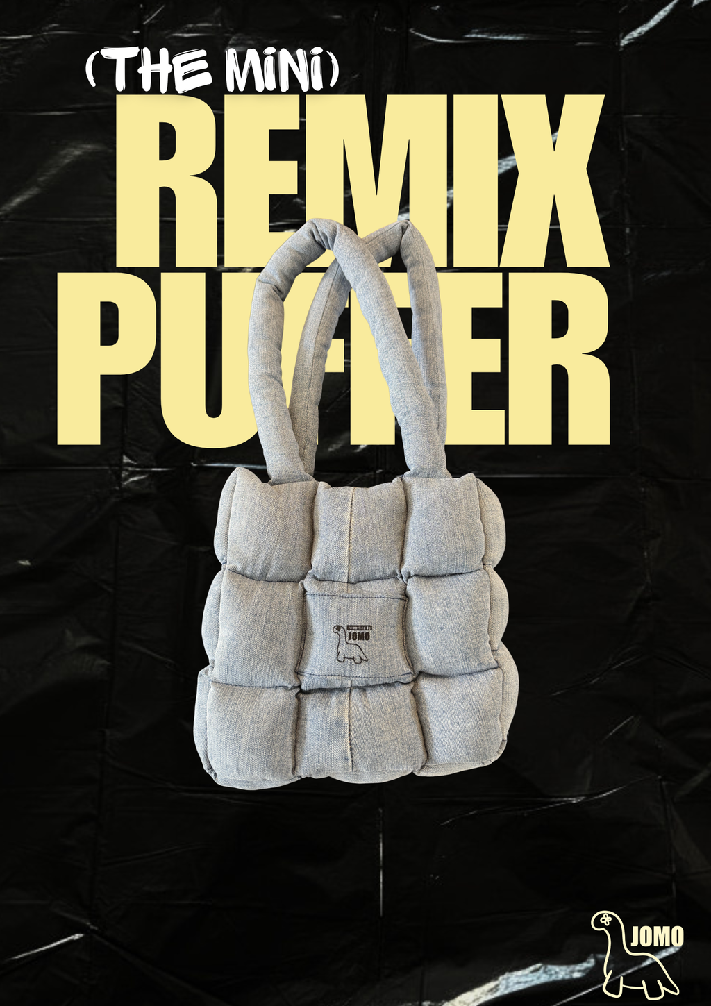 The MINI REMIX PUFFER BAG Pale Denim | Black Interior