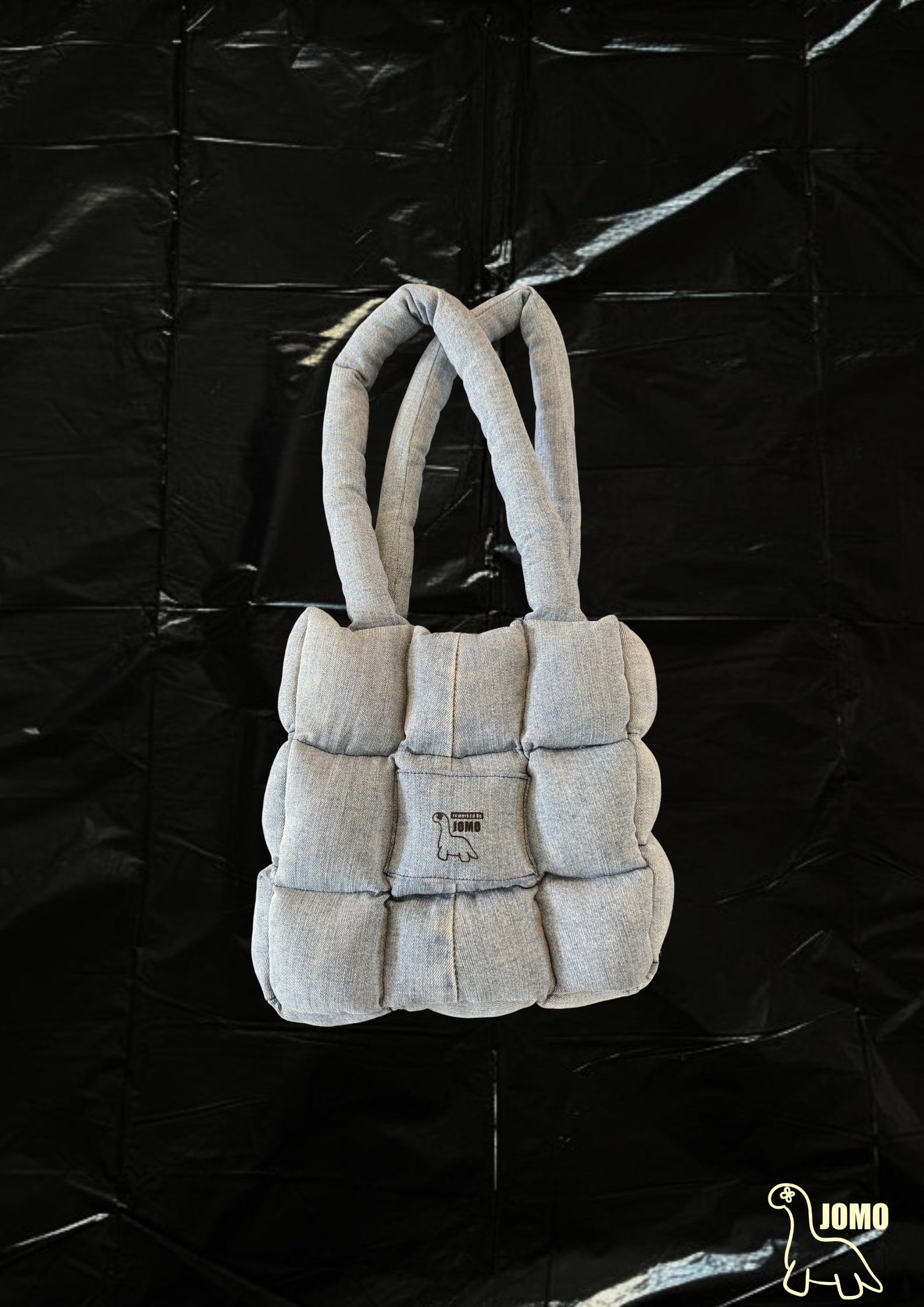 The MINI REMIX PUFFER BAG Pale Denim | Black Interior