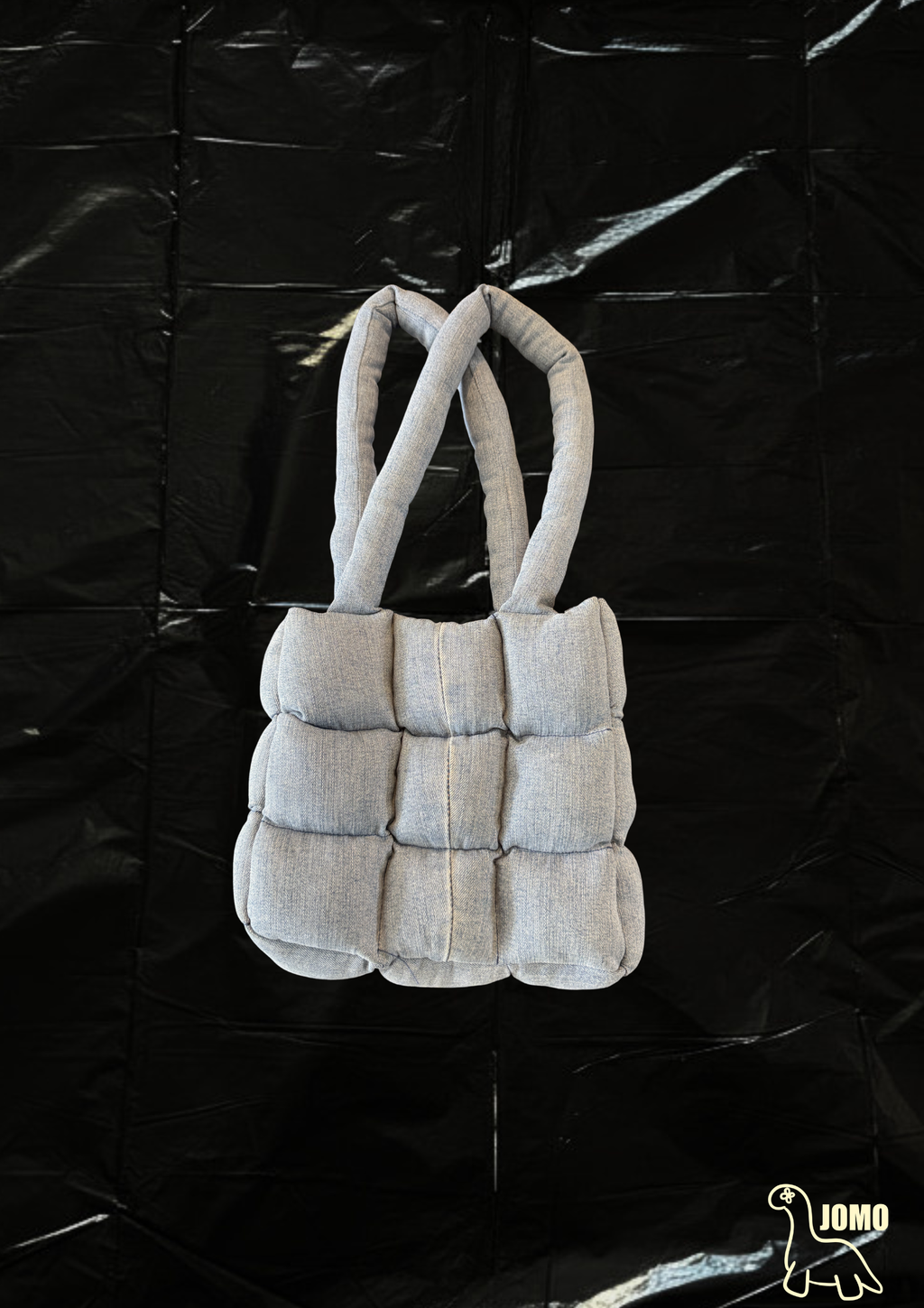 The MINI REMIX PUFFER BAG Pale Denim | Black Interior