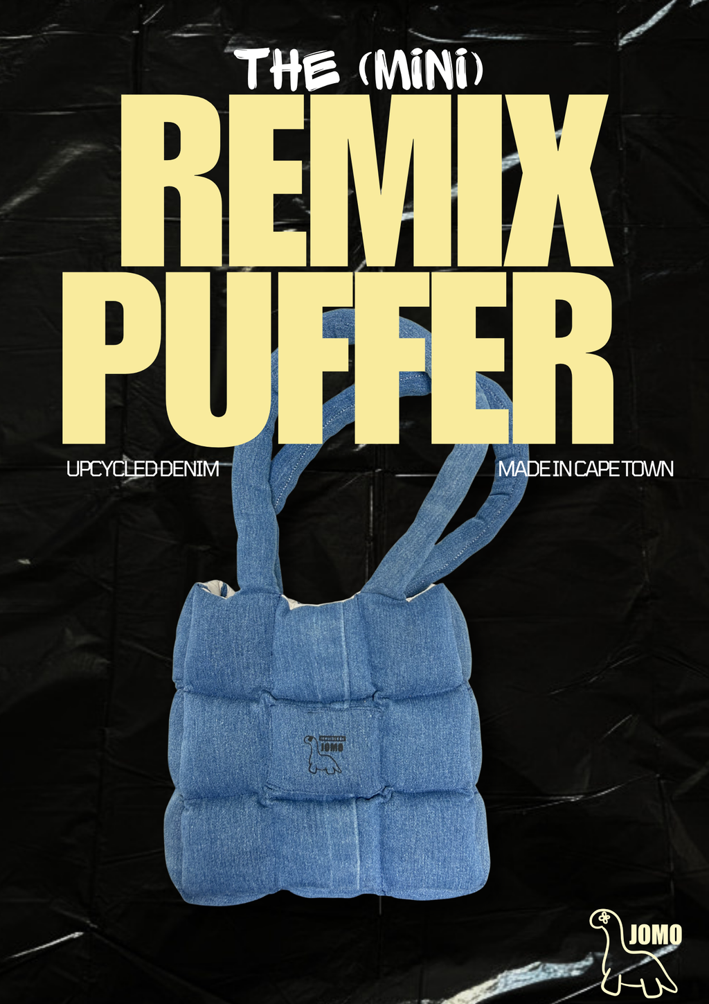 'THE MINI REMIX PUFFER BAG' Classic Blue | Cream Interior
