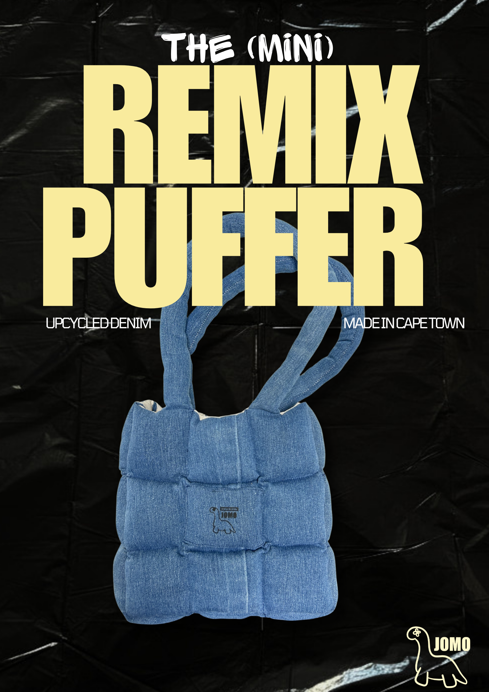 'THE MINI REMIX PUFFER BAG' Classic Blue | Cream Interior