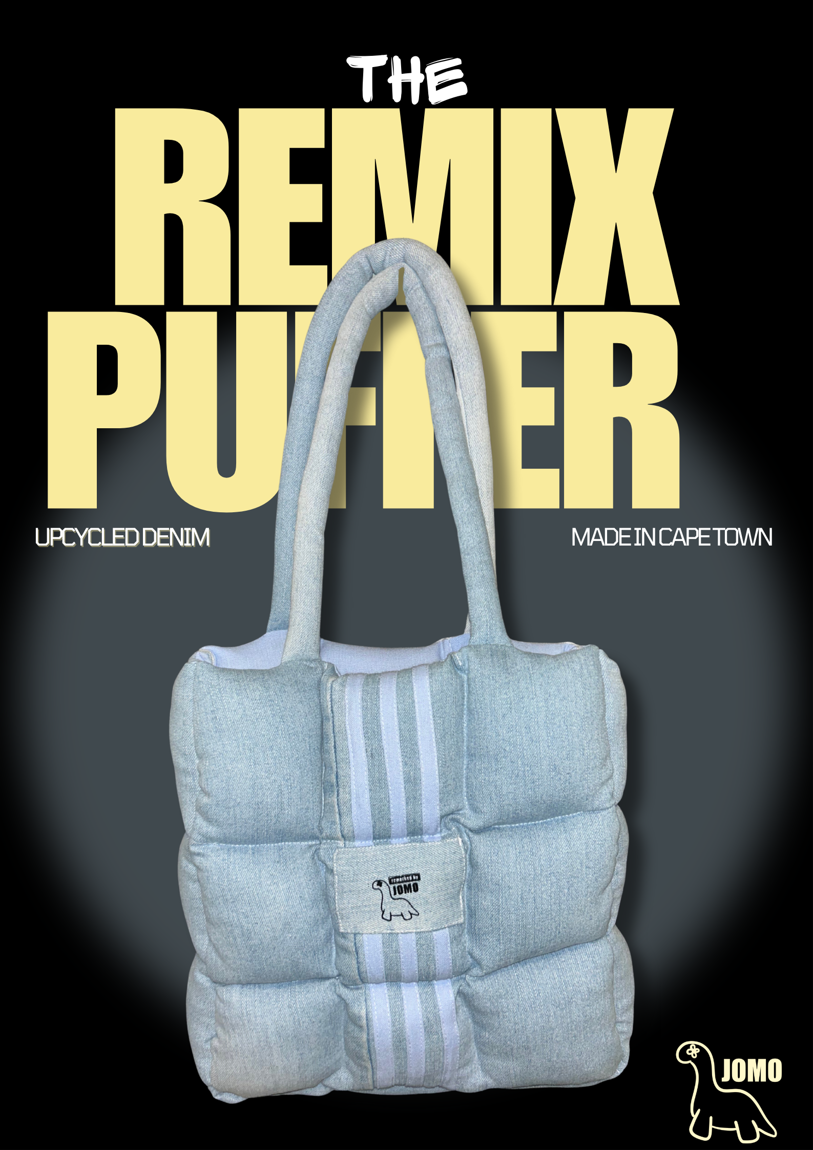 THE REMIX PUFFER BLUE UPCYCLED BY JOMO CAPE TOWN