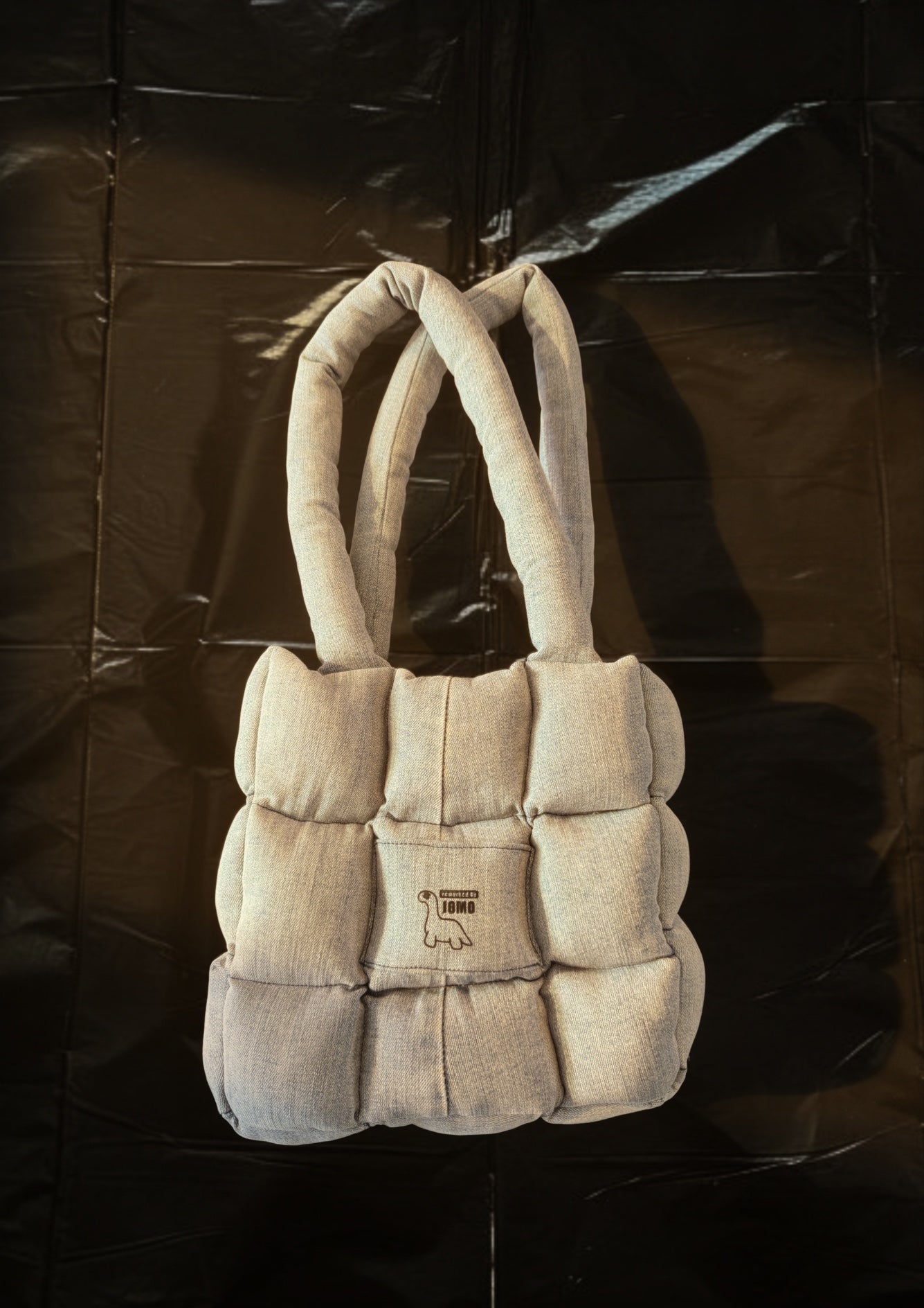 The MINI REMIX PUFFER BAG Pale Denim | Black Interior