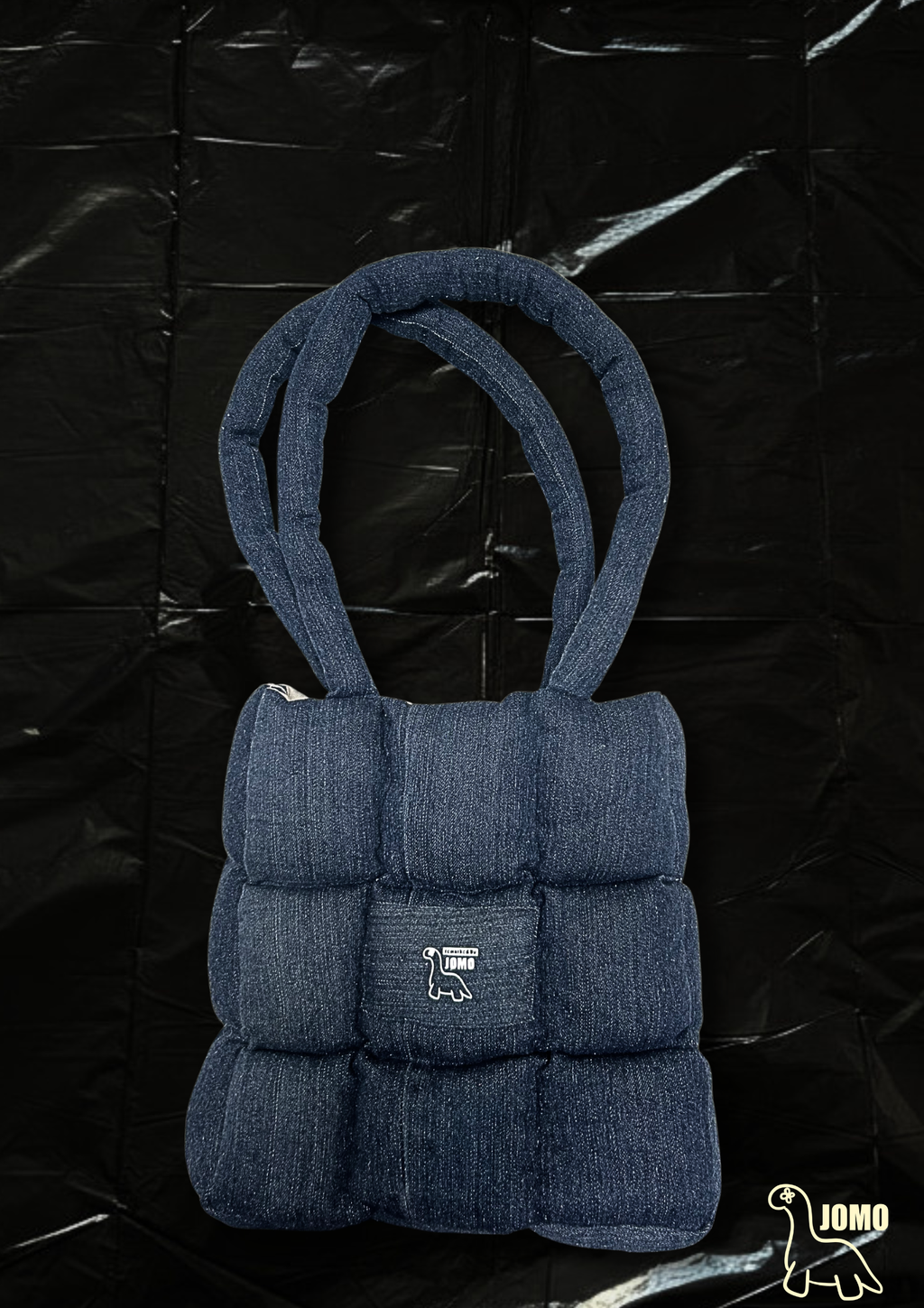 'THE REMIX PUFFER BAG' Indigo | Cream Interior