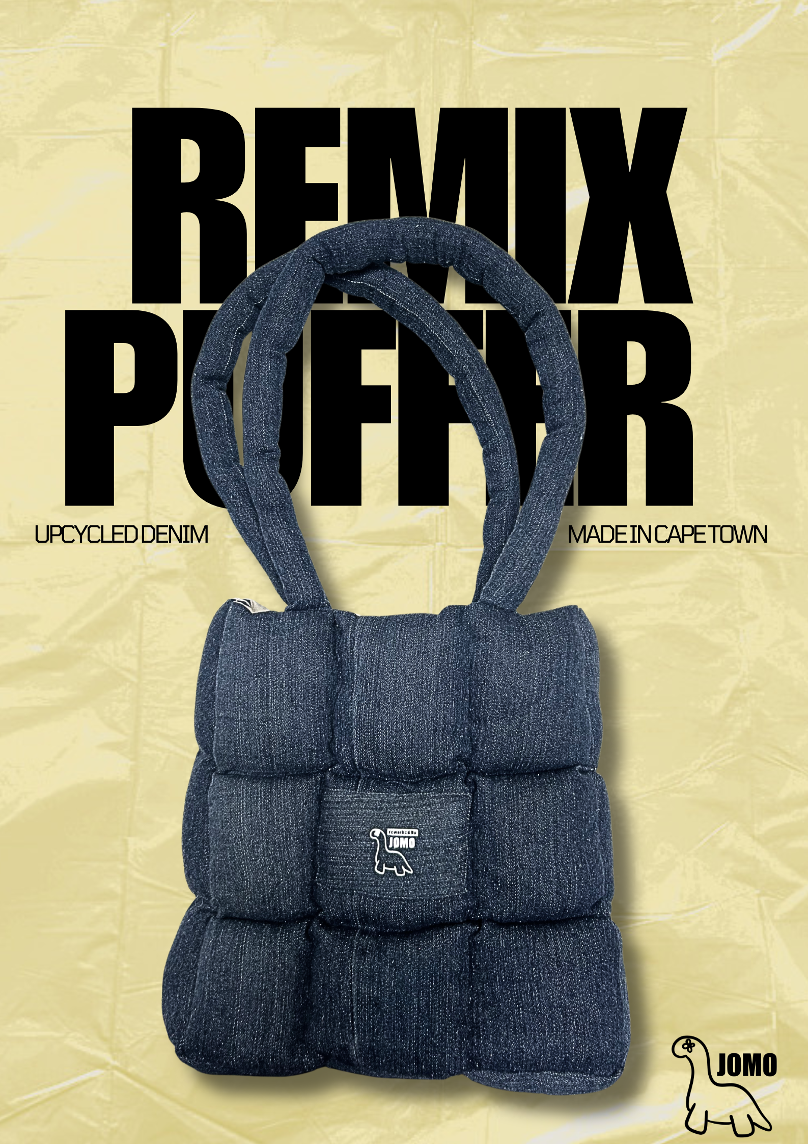 'THE REMIX PUFFER BAG' Indigo | Cream Interior