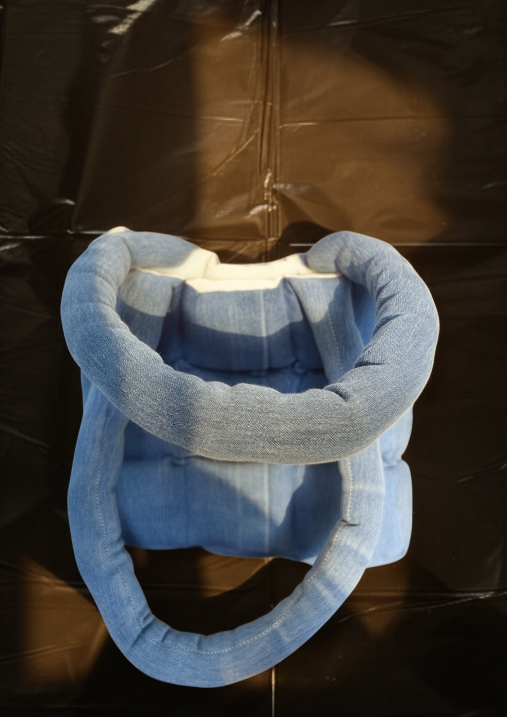 'THE MINI REMIX PUFFER BAG' Classic Blue | Cream Interior