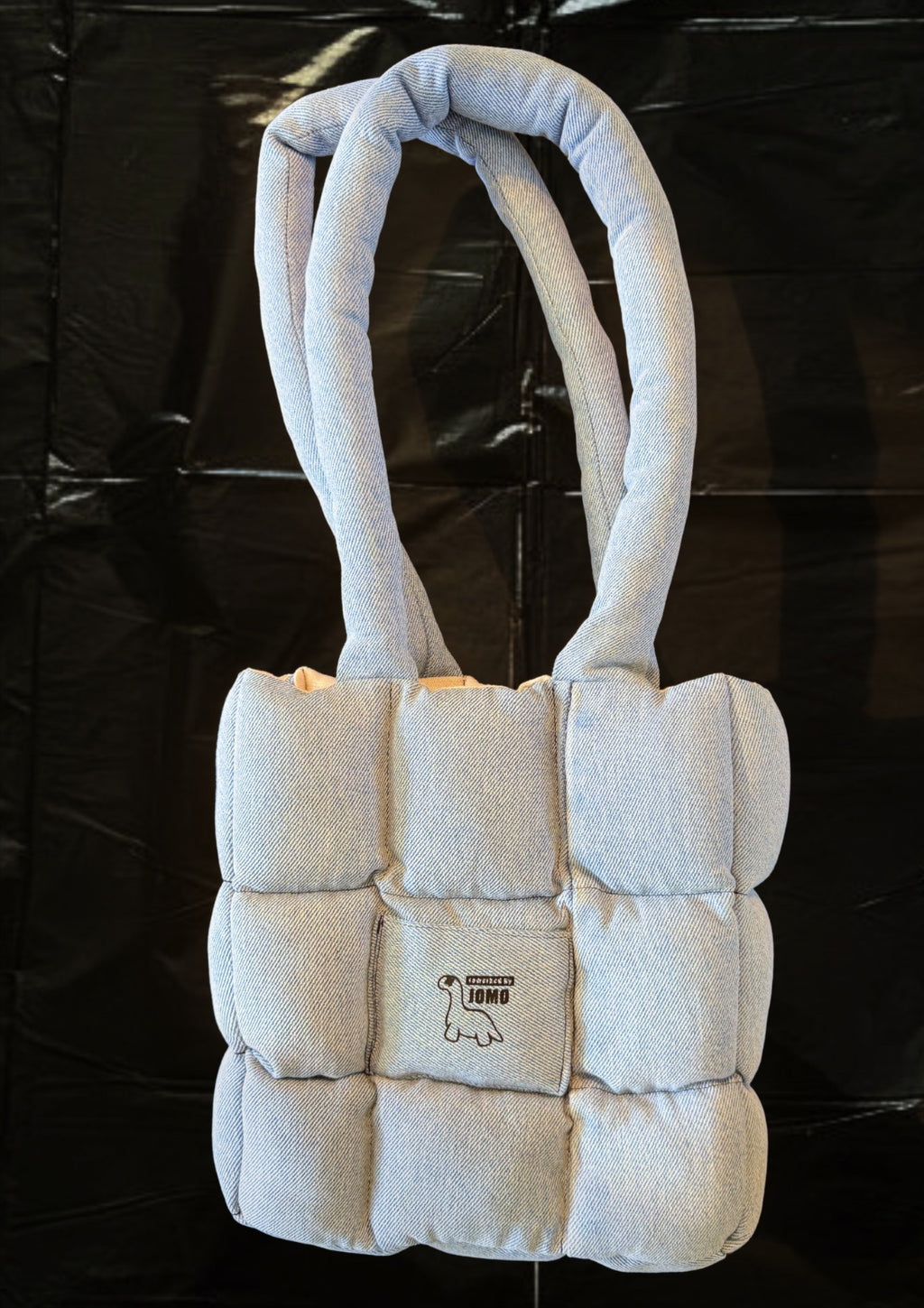 The Mini Remix Puffer Bag Pale Denim | Cream Interior
